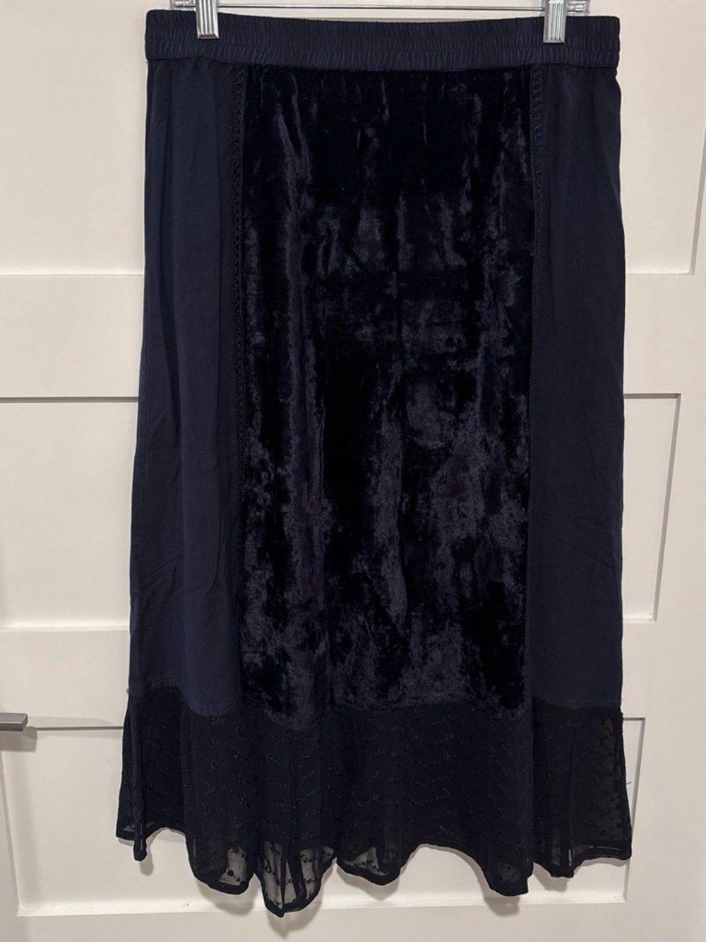 Vintage Velvet Fairy Whimsy Goth Sheer Embroidered Maxi Skirt